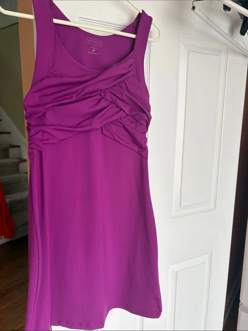 Athleta Purple Ruched Tank Dress